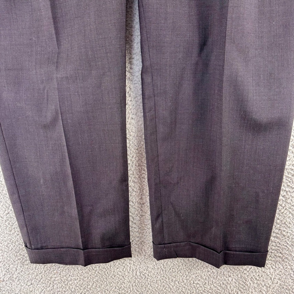 Jos A Bank Dress Pants Mens 44 Waist Gray Wool Pleated Front Cuffed Trousers - Picture 2 of 16